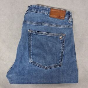 Hugo Boss Delaware Blue Jeans Mens 36x30 Slim Fit Medium Wash Missing Zipper Tab